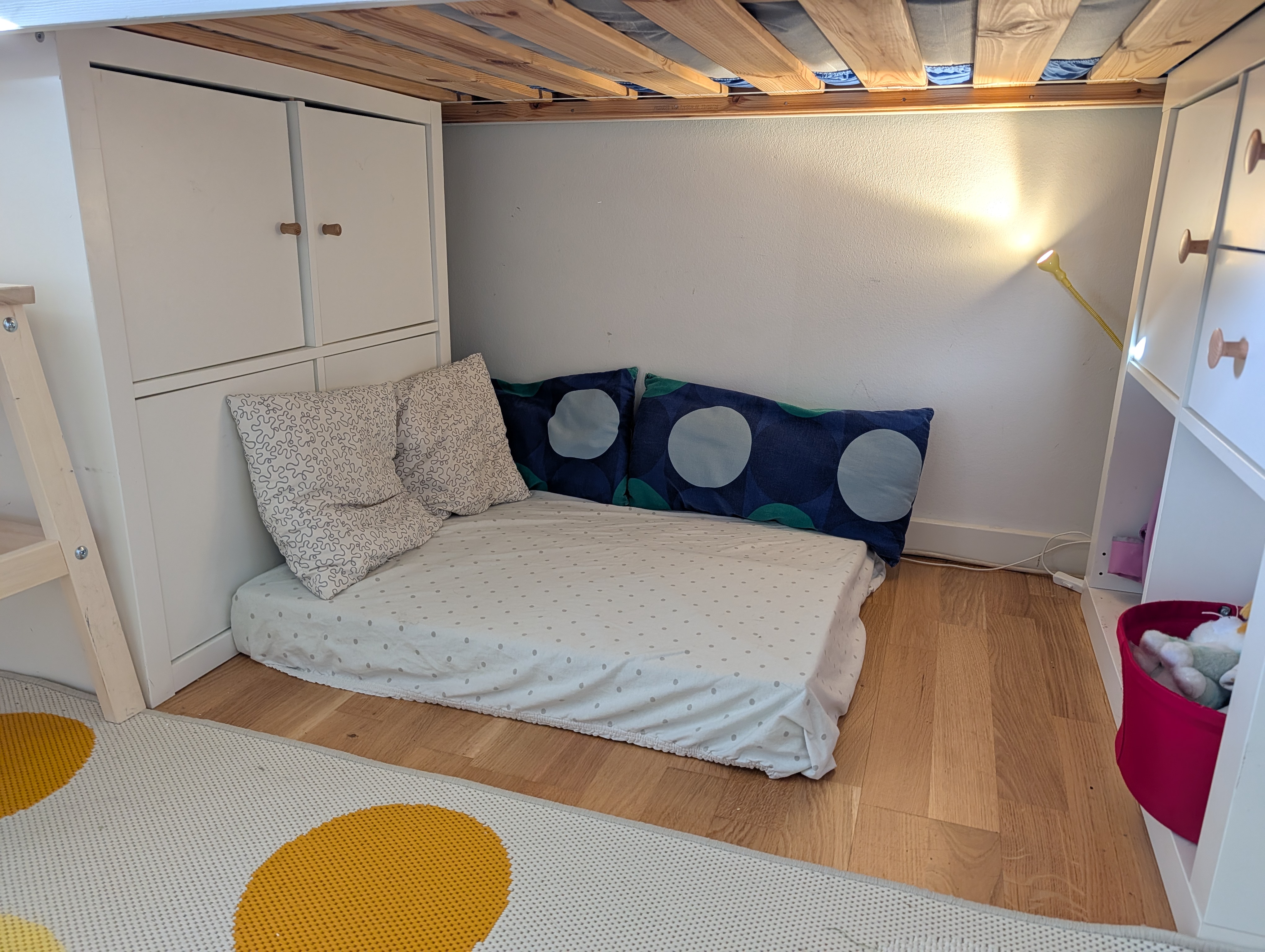 Bed in the bedroom